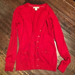 Red banana republic cardigan